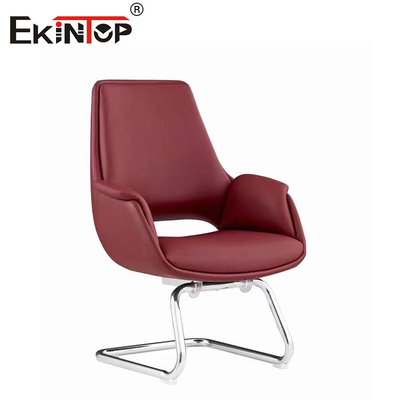 SGS Burgundy ghế da với cao độ điều chỉnh chân kim loại cố định dựa tay