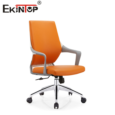 High Back Orange da ghế văn phòng với bánh xe phong cách hiện đại