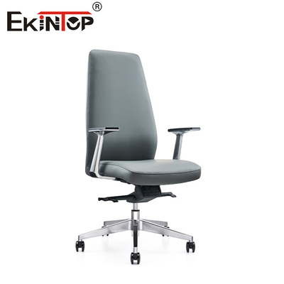 Eco Friendly Blue Gray da ghế văn phòng với người dựa cánh tay và chiều cao điều chỉnh