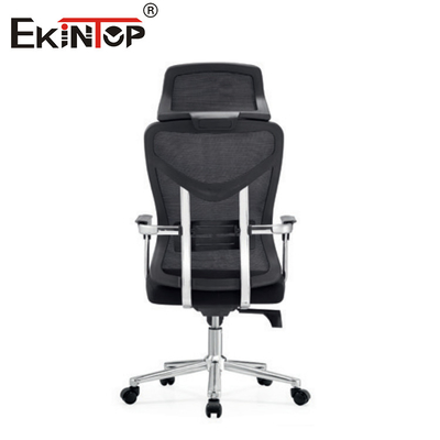 Ghế văn phòng ergonomic với nệm đầu và chân kim loại vải lưới