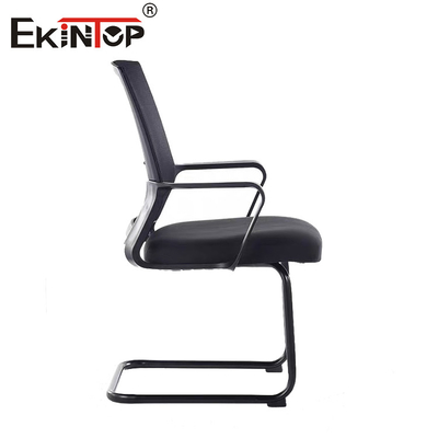 Đen Mid Back Mesh ghế văn phòng với khung kim loại và dựa cánh tay