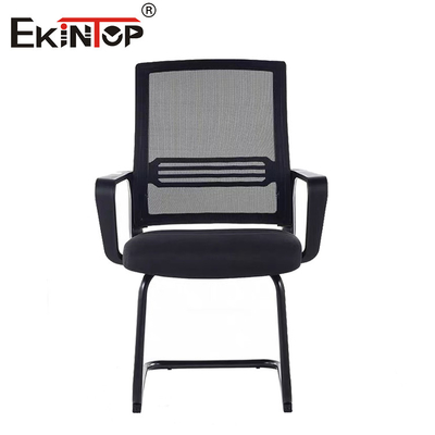 Đen Mid Back Mesh ghế văn phòng với khung kim loại và dựa cánh tay