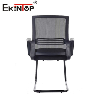 Đen Mid Back Mesh ghế văn phòng với khung kim loại và dựa cánh tay