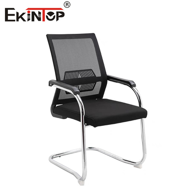 Ghế văn phòng mặt sau lưới đen với gối tay và khung kim loại 320mm cơ sở nylon