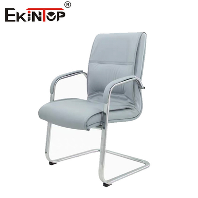 OEM ghế văn phòng da đen với yên tay và khung kim loại phong cách kinh doanh