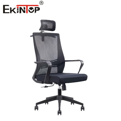 High Back Mesh Office Chair With Headrest Nằm tay nhựa xoay