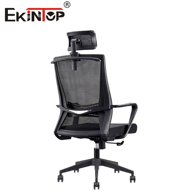 High Back Mesh Office Chair With Headrest Nằm tay nhựa xoay