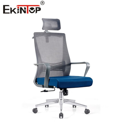 High Back Mesh Office Chair With Headrest Nằm tay nhựa xoay