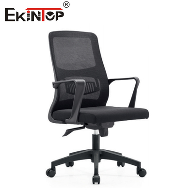 Đen Mid Back Modern Mesh Backrest ghế văn phòng với bánh xe và dựa cánh tay