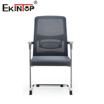 Ghế văn phòng lưới màu xám không có Casters khung kim loại thiết kế hiện đại