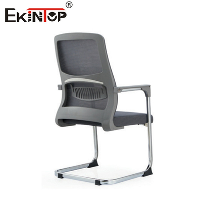 Ghế văn phòng lưới màu xám không có Casters khung kim loại thiết kế hiện đại