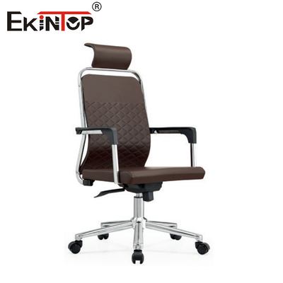 High Back Brown da ghế văn phòng với PU Pad Armrest và tính năng quay