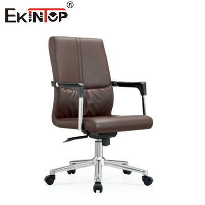 High Back Brown da ghế văn phòng với PU Pad Armrest và tính năng quay