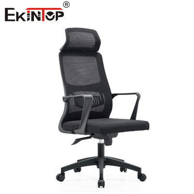 Ghế văn phòng lưới tiện dụng lưng cao màu đen có đệm ngồi bằng xốp phong cách hiện đại