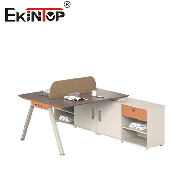 Máy trạm văn phòng nhân viên theo phong cách tối giản hiện đại có tủ bên