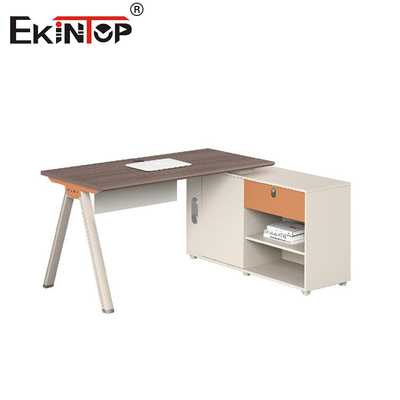 Máy trạm văn phòng nhân viên theo phong cách tối giản hiện đại có tủ bên