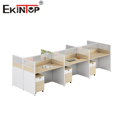 Trạm làm việc mô-đun theo phong cách hiện đại với tủ lưu trữ vật liệu gỗ