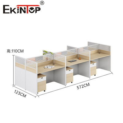 Trạm làm việc mô-đun theo phong cách hiện đại với tủ lưu trữ vật liệu gỗ
