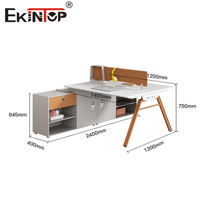 Giảm giá Địa điểm làm việc của nhân viên bằng gỗ màu cam trắng với vách ngăn