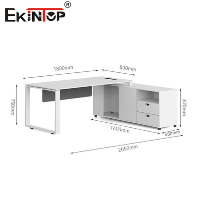 Nhà sản xuất Văn phòng điều hành Bàn văn phòng màu trắng phong cách hiện đại Vật liệu gỗ