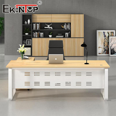 Walnut Sturdy Wood Office Desk Manager Desk Designer Bàn làm việc cho văn phòng