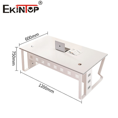 Thiết kế hiện đại Bàn văn phòng màu trắng Bàn máy tính gỗ rắn