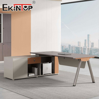 Bàn điều hành kiểu hiện đại hình chữ L từ nhà máy đồ nội thất Bàn gỗ Acacia
