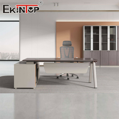 Phong cách công nghiệp khung kim loại văn phòng bàn quản lý bàn bàn Acacia bàn gỗ