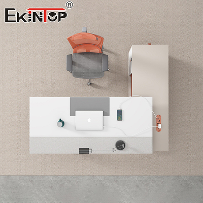 Kiểu hiện đại MDF vật liệu hình L Acacia gỗ Bàn văn phòng