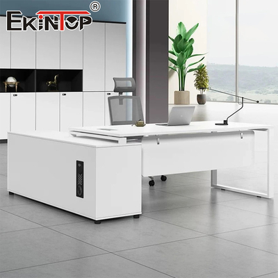 Bàn làm việc văn phòng phong cách thương mại bằng gỗ màu trắng Bàn họp Tất cả bàn làm việc hiện đại