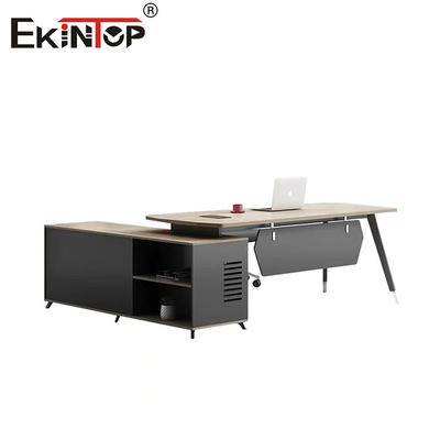 Bàn văn phòng hiện đại Bàn máy tính Bàn vật liệu gỗ Bàn điều hành với bề mặt giấy hoàn thiện
