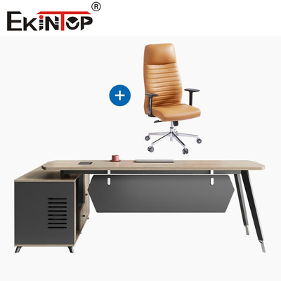 Kiểu hiện đại Oak Manager Văn phòng bàn điều hành bàn với ngăn kéo tùy chỉnh