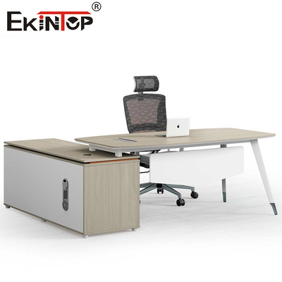 Bàn văn phòng gỗ sồi phong cách hiện đại với tủ bên
