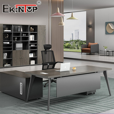 Bàn làm việc văn phòng bằng MDF hình chữ L Boss sang trọng chất lượng cao Nội thất bàn làm việc dạng mô-đun