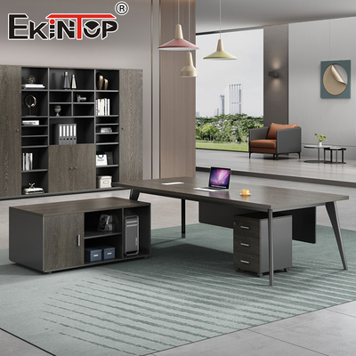 Bàn làm việc văn phòng bằng MDF hình chữ L Boss sang trọng chất lượng cao Nội thất bàn làm việc dạng mô-đun