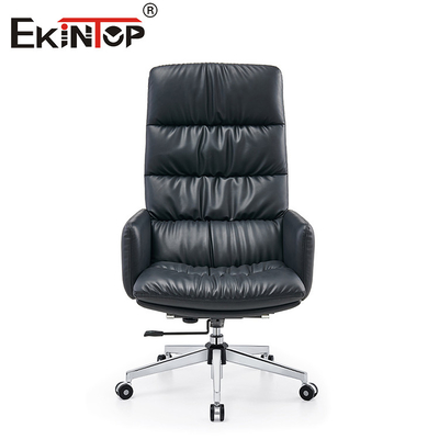 Đen cao lưng ghế văn phòng da xoay với yên tay ghế Breakroom