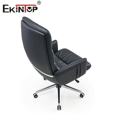 Đen cao lưng ghế văn phòng da xoay với yên tay ghế Breakroom