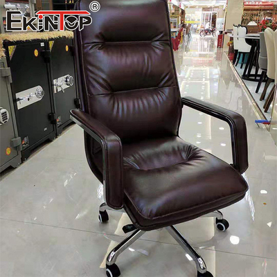 Chất lượng cao Ergonomic lưng cao Máy tính Ghế da PU màu nâu Ghế văn phòng chất lượng