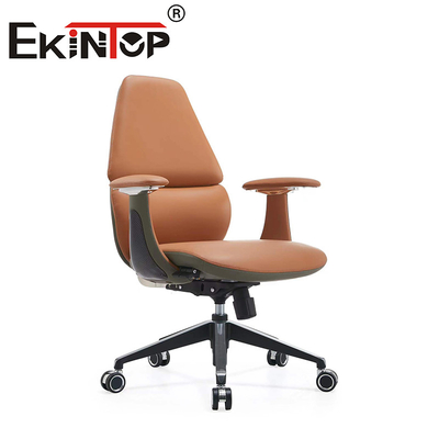 Ghế điều hành văn phòng có tính ergonomic có thể xoay Ghế câu lạc bộ da có hỗ trợ cánh tay điều chỉnh