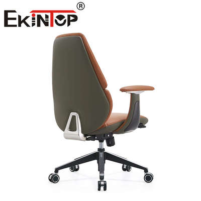 Ghế điều hành văn phòng có tính ergonomic có thể xoay Ghế câu lạc bộ da có hỗ trợ cánh tay điều chỉnh