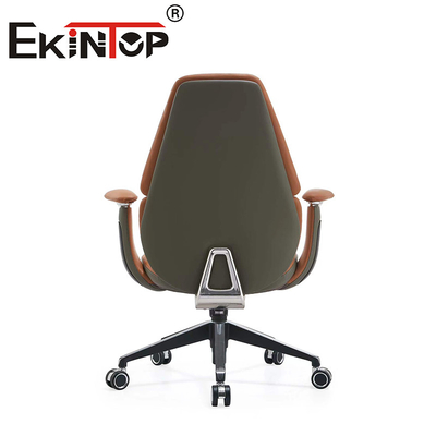 Ghế điều hành văn phòng có tính ergonomic có thể xoay Ghế câu lạc bộ da có hỗ trợ cánh tay điều chỉnh