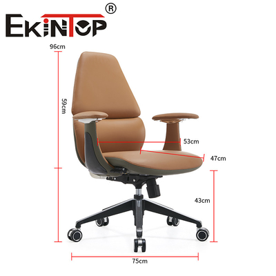 Ghế điều hành văn phòng có tính ergonomic có thể xoay Ghế câu lạc bộ da có hỗ trợ cánh tay điều chỉnh