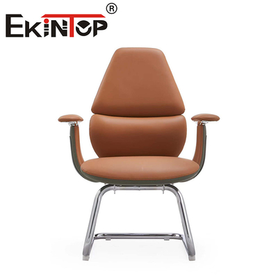 Ghế da điều hành hiện đại Ghế văn phòng bằng da PU màu nâu tiện dụng Ghế câu lạc bộ da