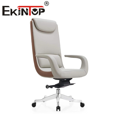 High Back Metal Office Furniture ghế văn phòng da bò với nền nhôm