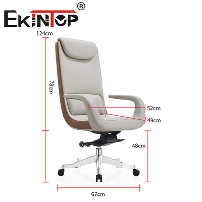 High Back Metal Office Furniture ghế văn phòng da bò với nền nhôm