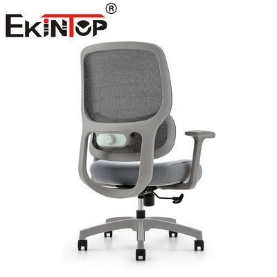 Ghế văn phòng lưng giữa hiện đại Ghế lưới màu xám Phòng máy tính tối giản Ghế làm việc lưới