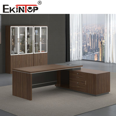 Ekintop Modern Executive CEO Office Desk Set L-Shape Wooden Executive Office Desk