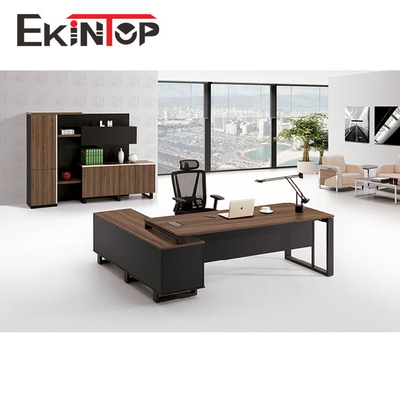 Bàn làm việc bằng gỗ màu nâu đen điều hành cho văn phòng trường học tại nhà OEM ODM