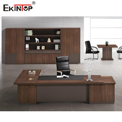 Bàn máy tính bằng gỗ màu nâu dành cho văn phòng tại nhà Phong cách hiện đại OEM ODM