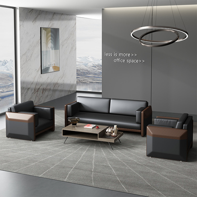Mô-đun Sofa văn phòng bằng da màu đen cho lễ tân kinh doanh của công ty OEM ODM